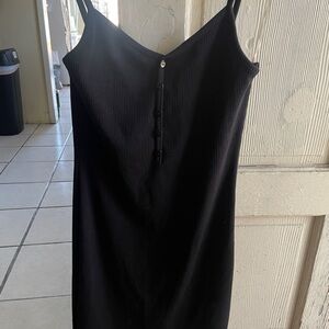 Black Ribbed Sleeveless Dress